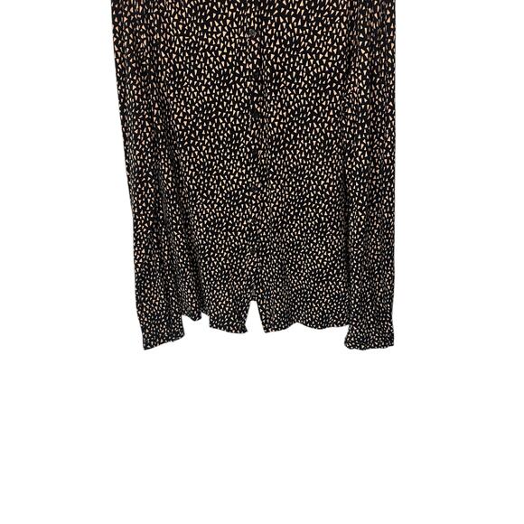 Long Tall Sally Button Up Blouse Peach Black Long Sleeve Work Relaxed Size‎ XL - Picture 3 of 11